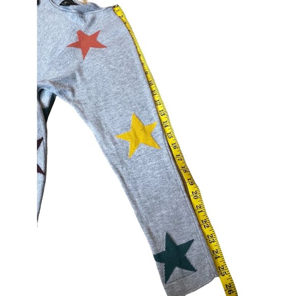 Rachel Zoe Gray Multicolor Star Print Long Sleeve Knit Sweater M Casual - Picture 8 of 11